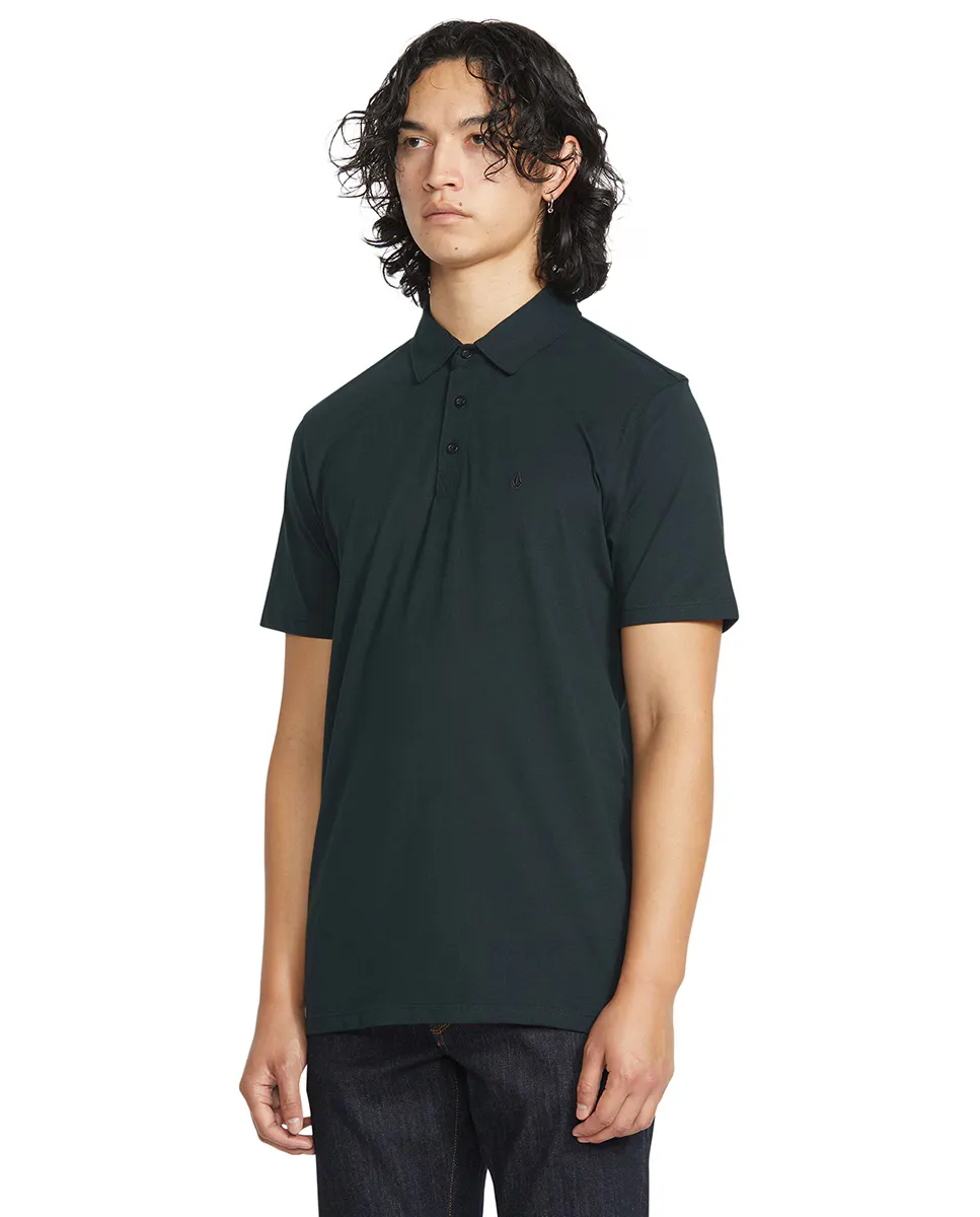 

Мужская рубашка-поло с коротким рукавом классического кроя Volcom, черный