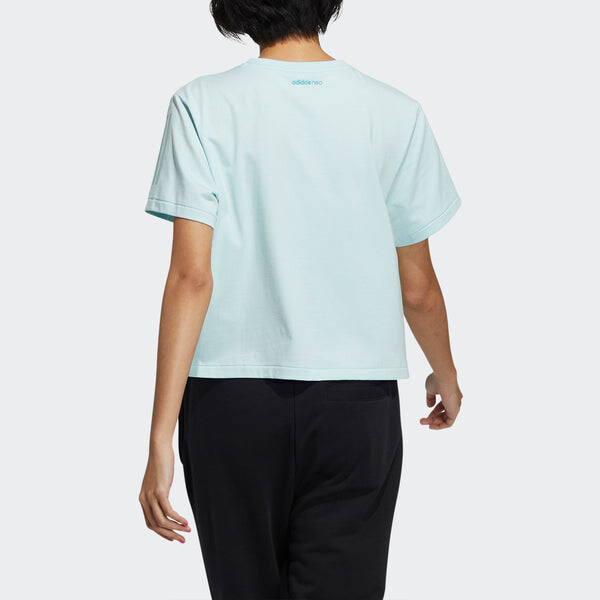 Футболка neo july tee 3 leisure sports short sleeve green Adidas, зеленый — фото 3