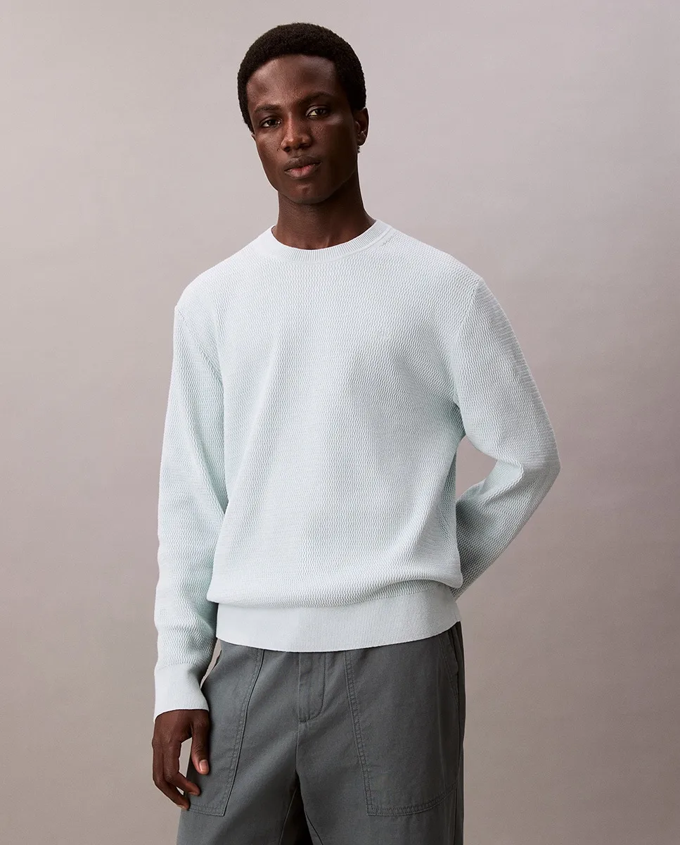 

Джерси Мужская хлопковая структура Calvin Klein, светло-голубой