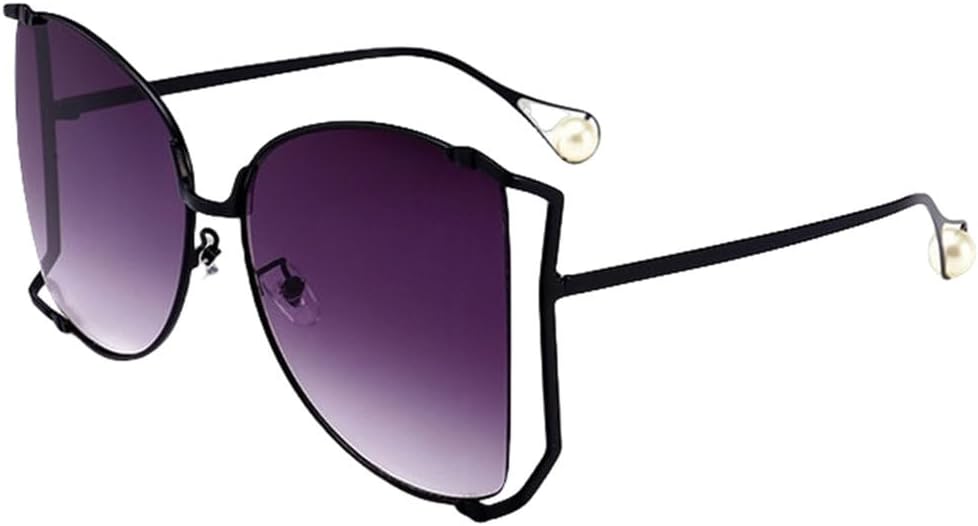 

Большие солнцезащитные очки для женщин, роскошные очки «кошачий глаз», прозрачные очки с жемчужной оправой, модные солнцезащитные очки в полуободковой оправе для женщин LVTFCO, C1