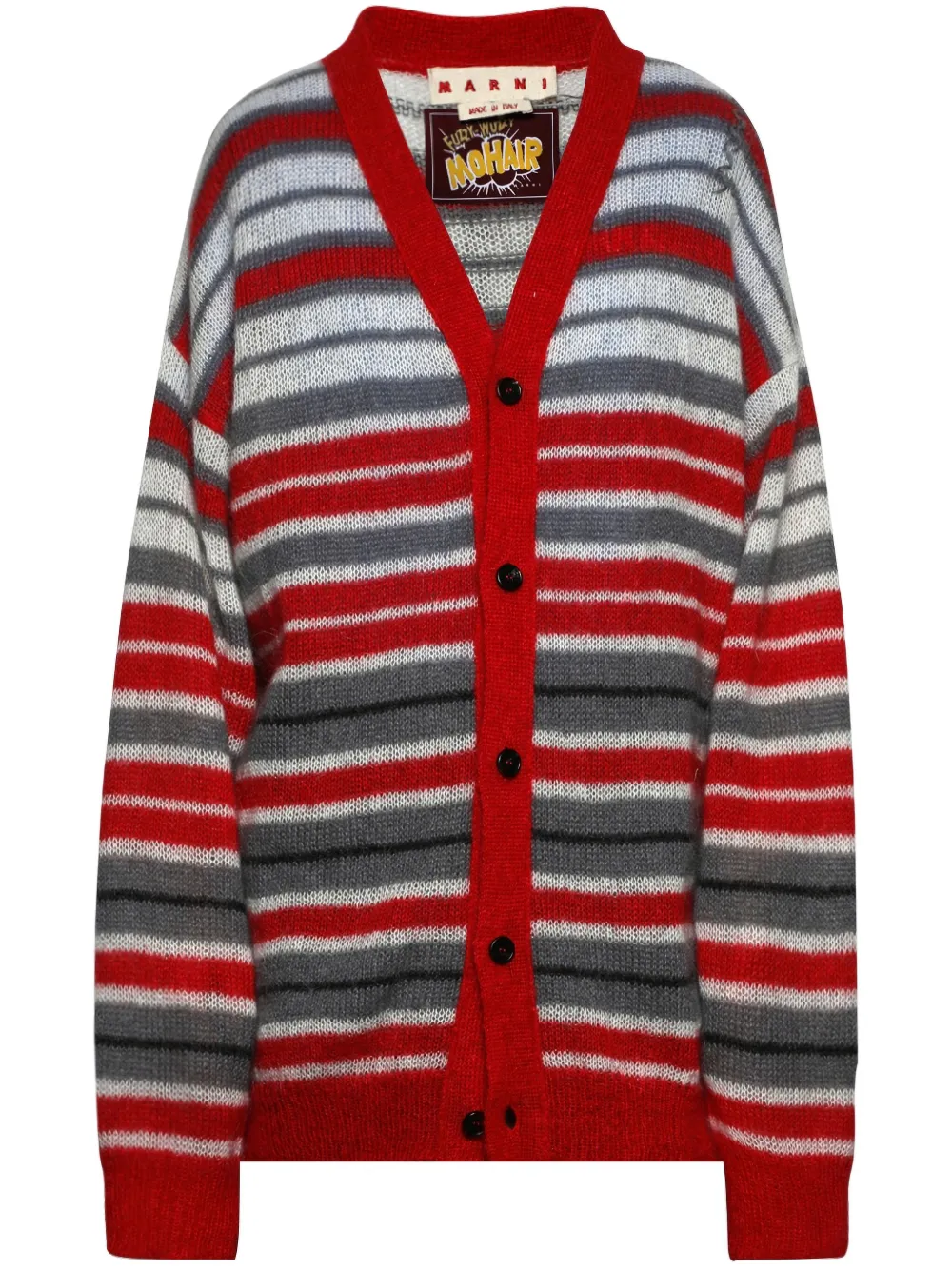 

Полосатый кардиган с V-образным вырезом Marni, нейтральный