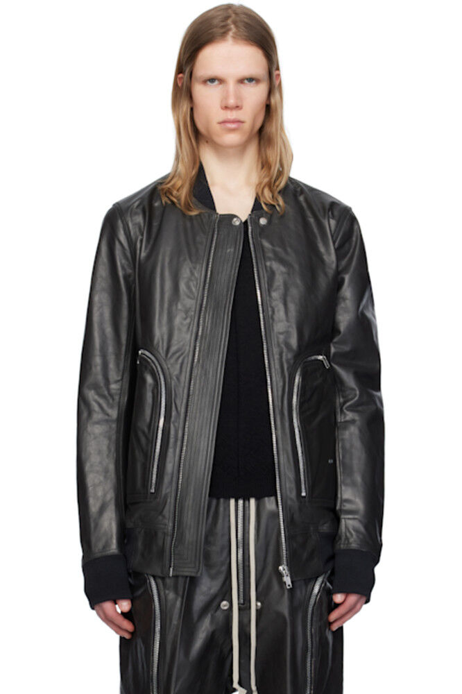 

Черная кожаная летная куртка Hollywood Bauhaus Rick Owens