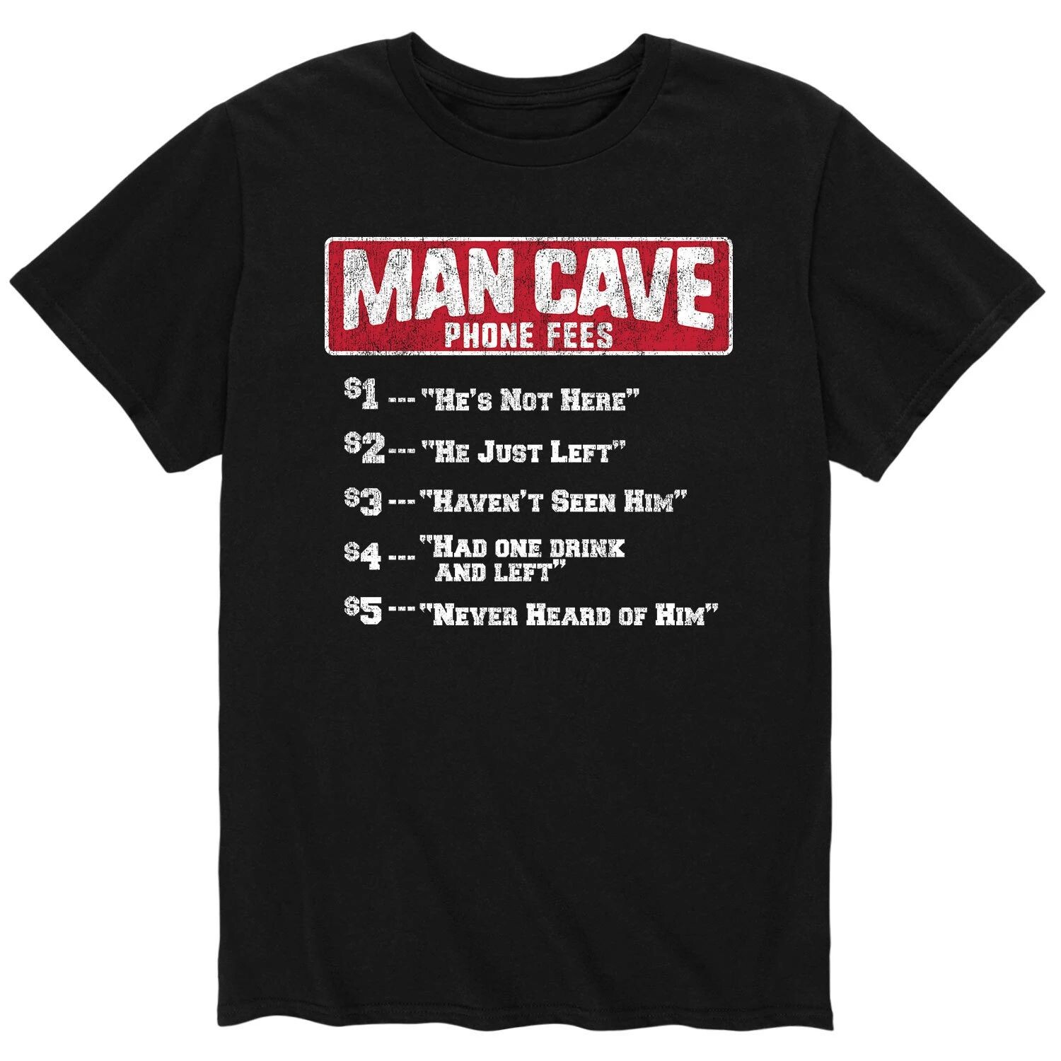 

Мужская футболка Man Cave Phone Fees Licensed Character