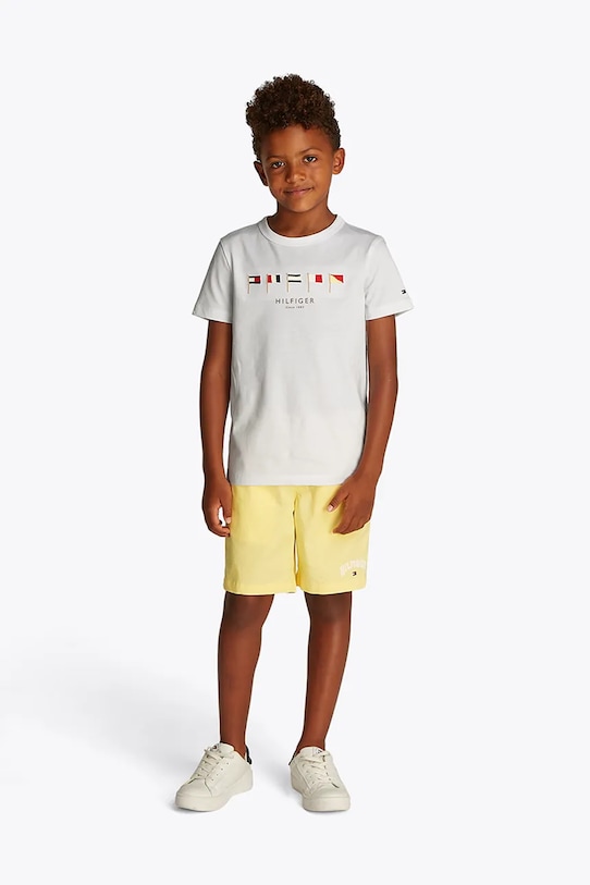 

Детская хлопковая футболка Tommy Hilfiger, белый