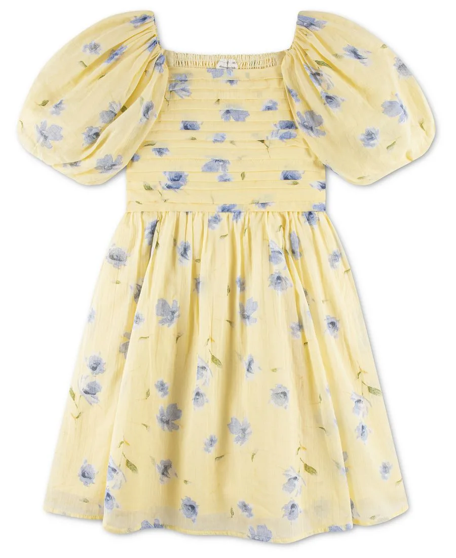 Детское платье с квадратным вырезом и пышными рукавами Abercrombie kids, Anise Flower