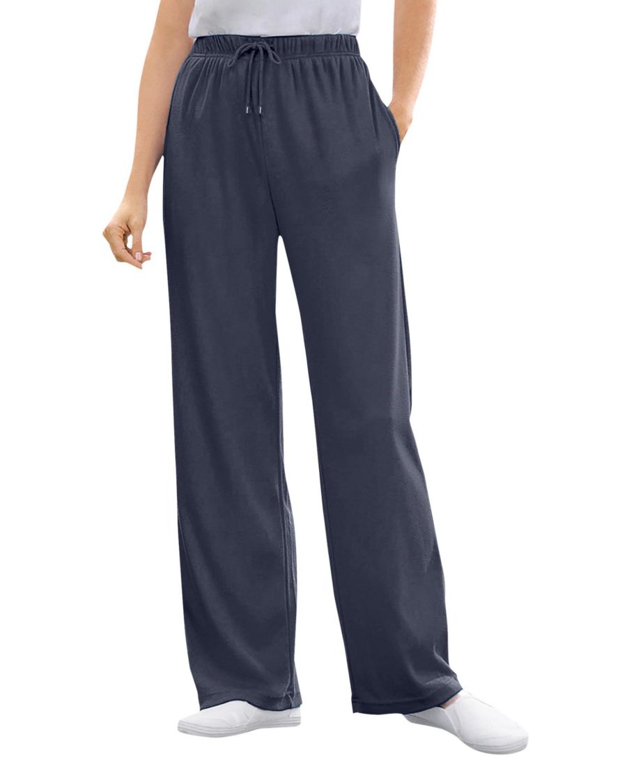 

Спортивные трикотажные брюки прямого кроя больших размеров от Bel Size Within Woman Within, Navy