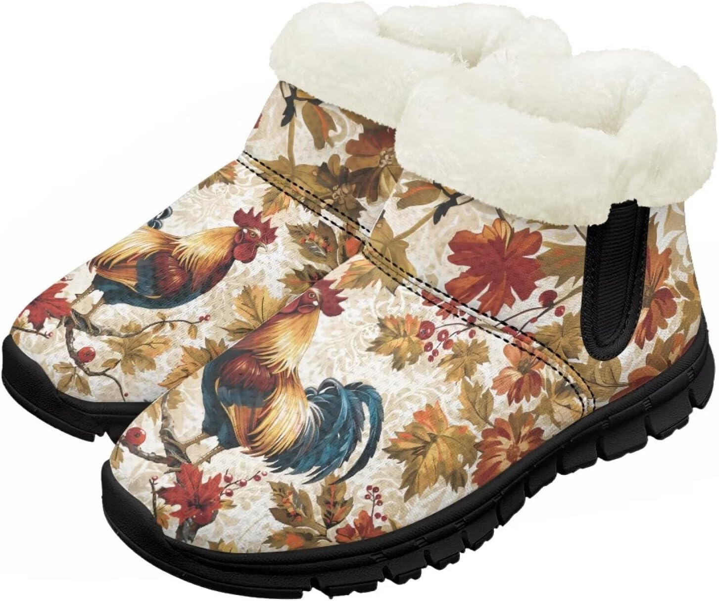 

Зимние сапожки для малышей, теплые снежные ботинки, уютные пушистые детские ботильоны, уличная модная обувь для мальчиков и девочек Chririnla, Maple Leaf Rooster