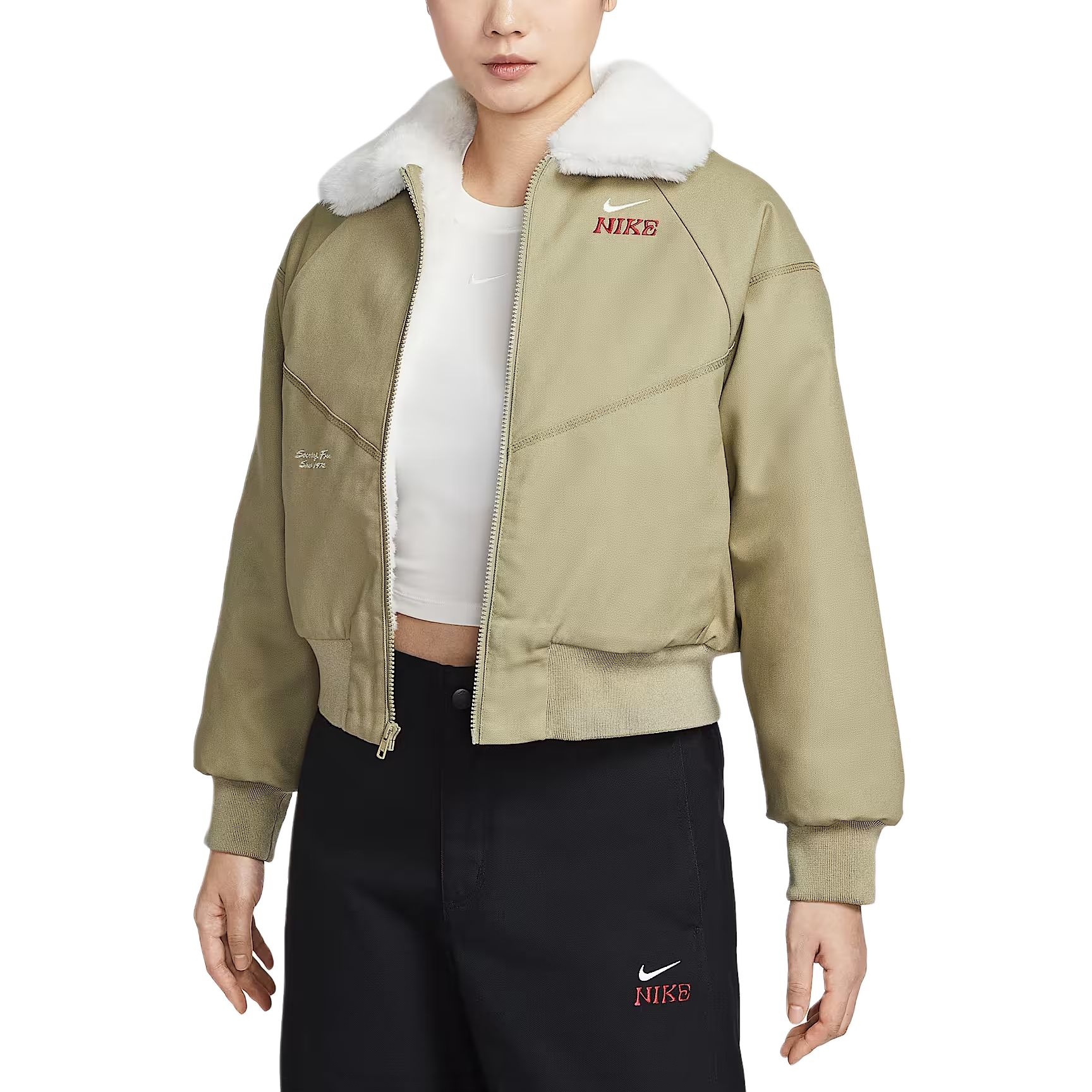 Куртка Sportswear FW25 для женщин Nike, оливковый зеленый — фото 3