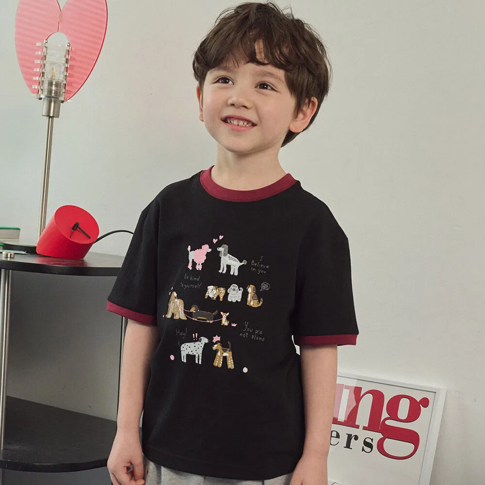 Детская футболка с принтом щенка чёрная от Cpgn Kids
