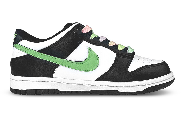 

Кроссовки Nike Dunk Skateboard Shoes Women's Low-Top Black White Green