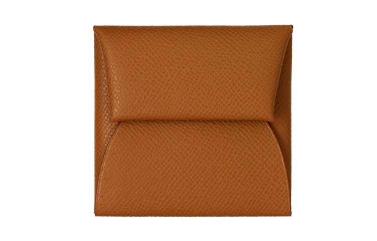 

HERMES Кошелек для монет Bastia Epsom из телячьей кожи, женский, золотисто-коричневый