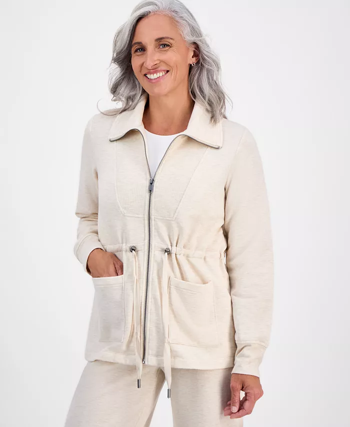 

Толстовка-анорак Petite Cloud Fleece Full-Zip Style & Co, коричневый/бежевый