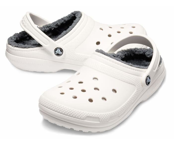 Классические сабо на подкладке Crocs мужские, цвет White / Grey — фото 2