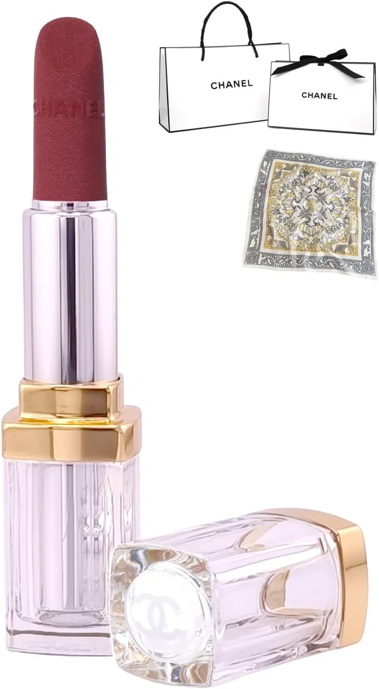 Помада Chanel Le Rouge Trantein оттенок 17 Rouge Tweed de Chanel с шоппером и шарфом