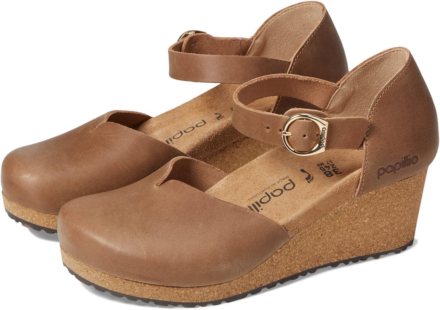 

Туфли на танкетке Papillio by Birkenstock Mary Wedge Sandal - Leather Birkenstock, цвет Cognac Leather 1