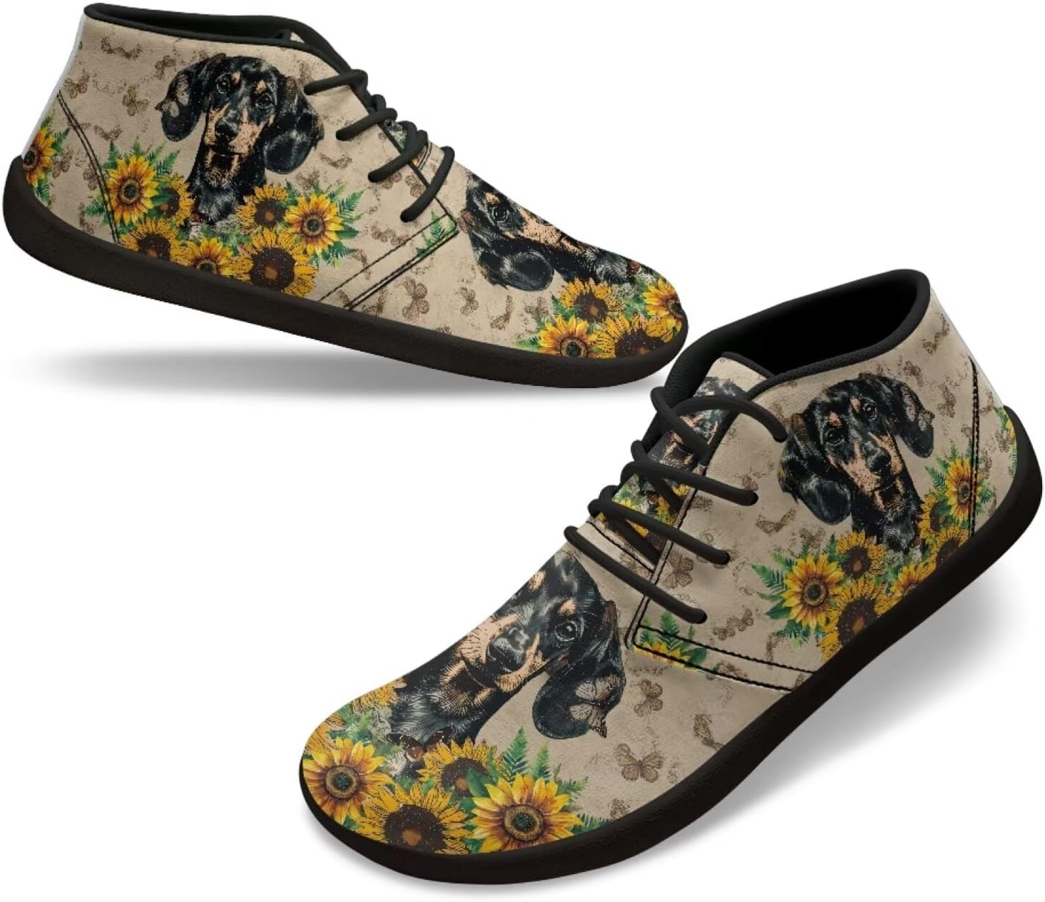 

Мужские беговые кроссовки с широкой пяткой, без шнурков, противоскользящие, быстро сохнущие, с подошвой нулевого падения Xixirimido, Sunflower Dachshund