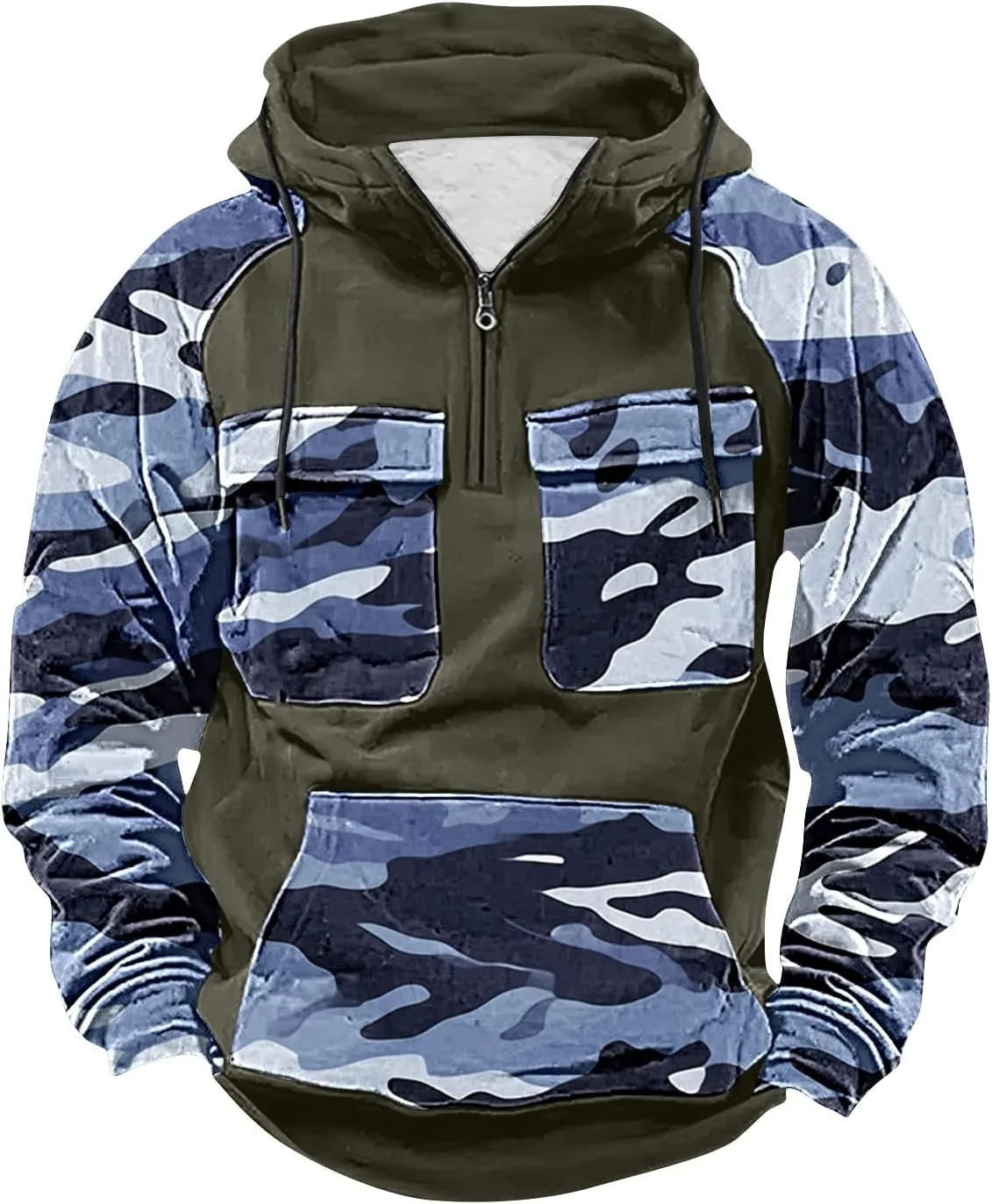 

Тактический худи с капюшоном для мужчин, карго, с карманами Xiaojmake