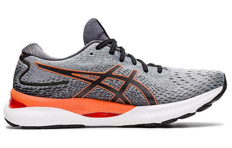 ASICS Гель Нимбус 24 Листовой Камень Серый Шокирующий Оранжевый — фото 2