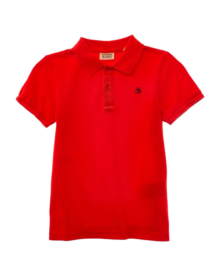 Поло-рубашка пике, окрашенная в фирменных красителях Scotch & Soda, красный — фото 2