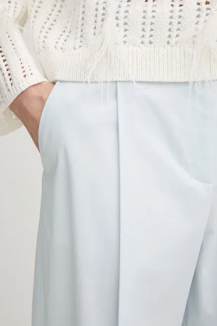 Широкие брюки relaxed fit из хлопка с эластаном Tulotta BOSS, синий — фото 4