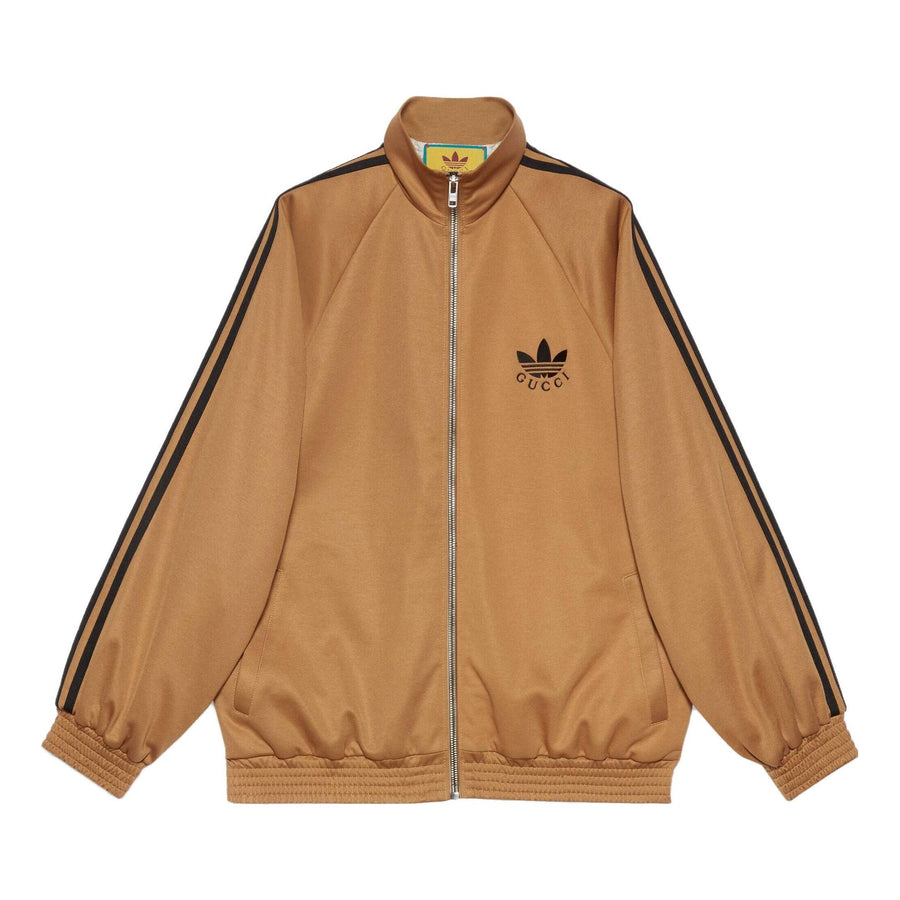 

Куртка (WMNS) Gucci x adidas Cotton Jersey Zip Jacket 'Beige Black', бежевый