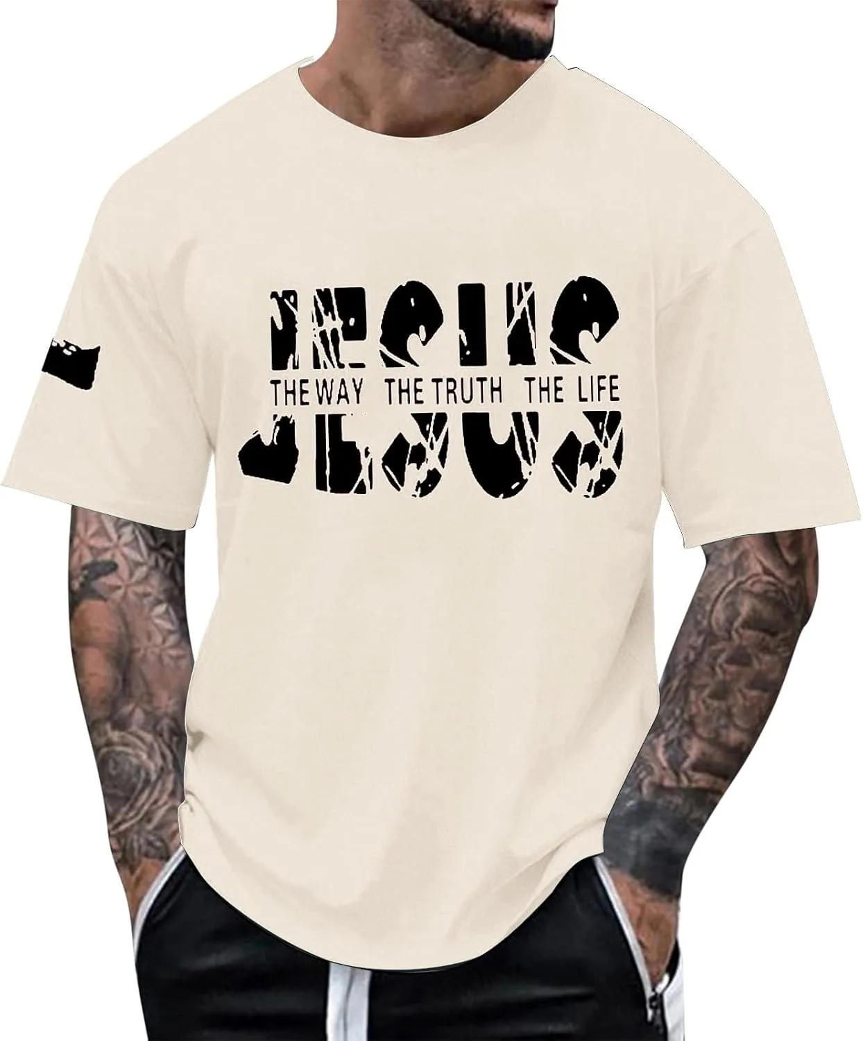 

Футболка Jesus The Way The Truth The Life для мужчин, оверсайз Gaexia