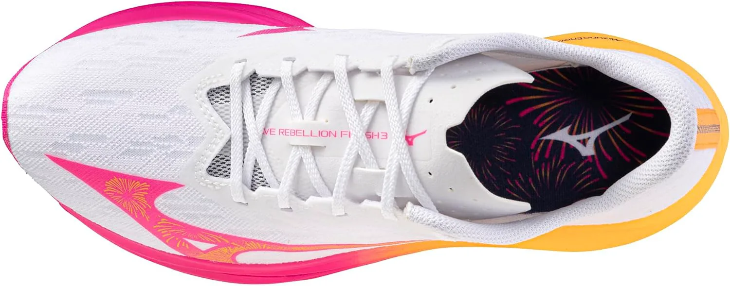 Беговые кроссовки Mizuno Unisex-Adult Wave Rebellion Flash 3 Hanabi, белый/розовый — фото 4