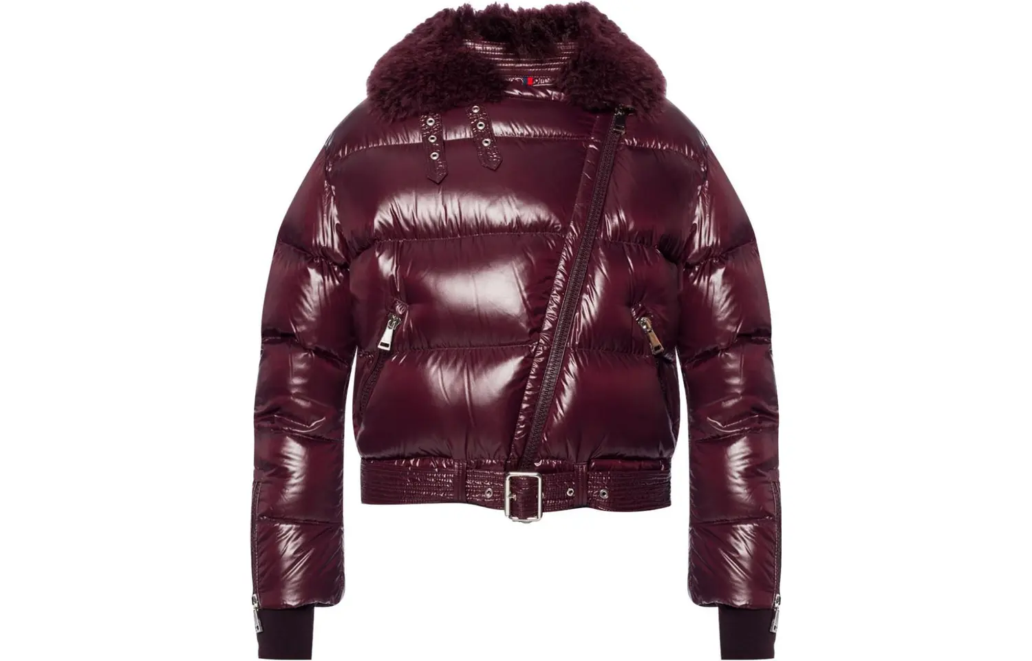 

Пуховик женский бордовый Moncler