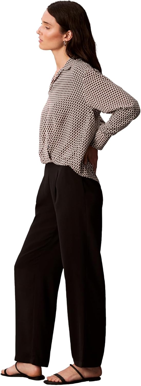 Женские креповые брюки Calvin Klein Wide Leg, черный — фото 3