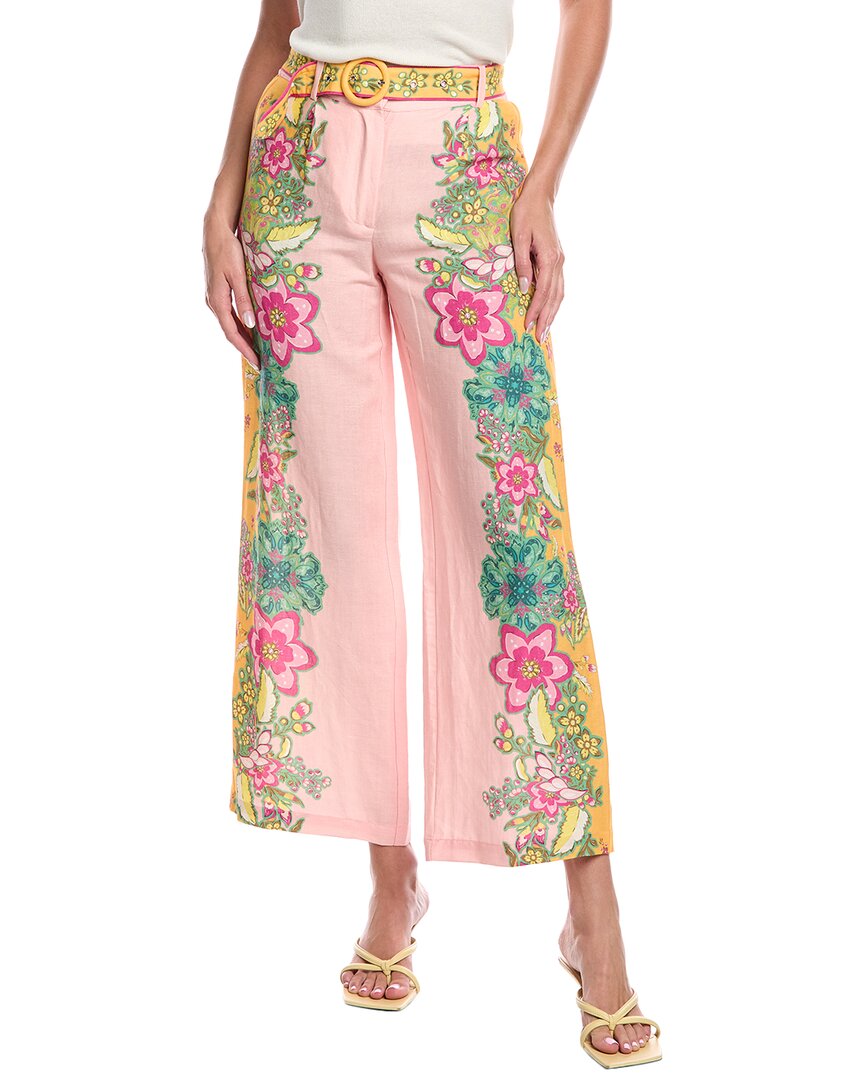 

Брюки T Tahari из смеси льна, зеленый