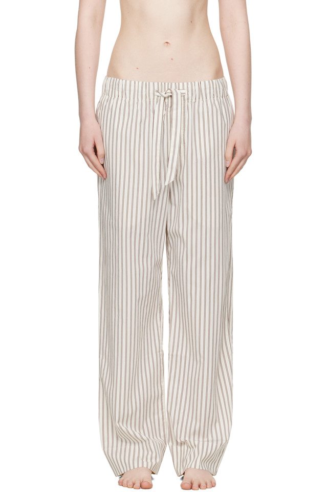 

Пижамные брюки из поплина Tekla, цвет hopper stripes