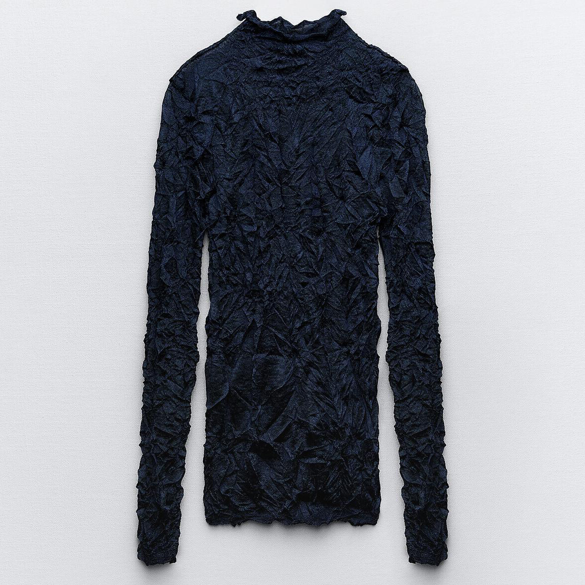 

Джемпер Zara Creased-effect Knit, синий