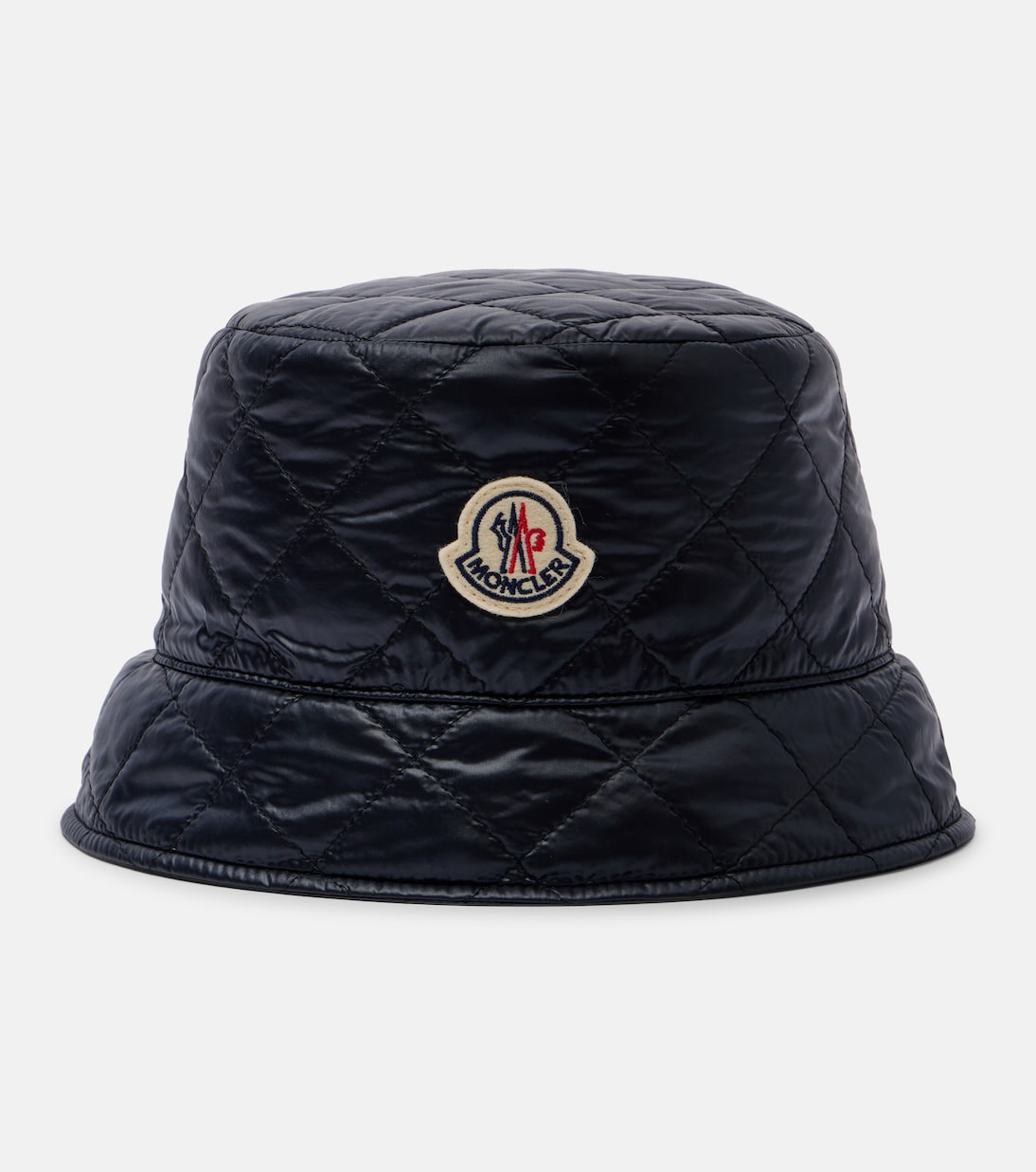 

Стеганая панама с логотипом Moncler, темно-синий