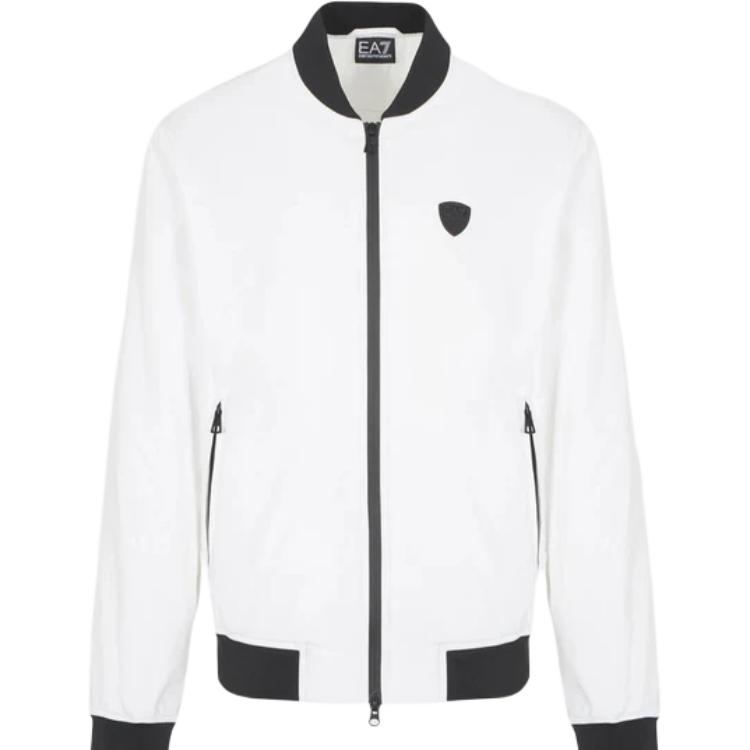 

Куртка-бомбер с молнией и логотипом EMPORIO ARMANI, белая, Белый, Куртка-бомбер с молнией и логотипом EMPORIO ARMANI, белая