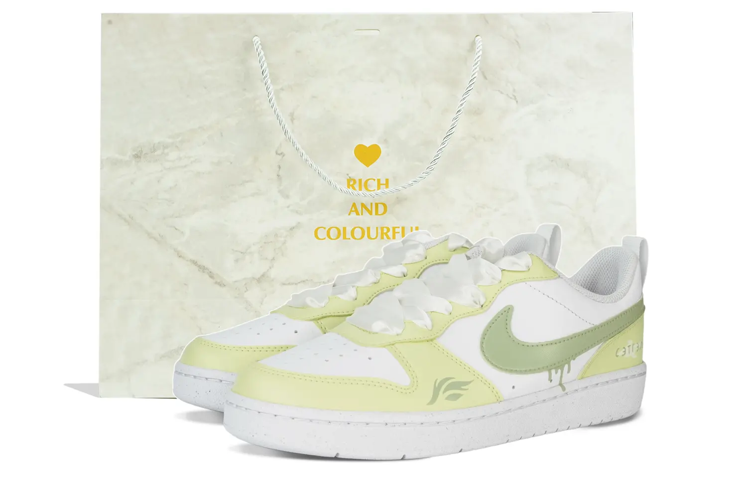 

Кроссовки Nike Court Borough Skateboarding Shoes Women's Low-top White/Yellow, белый/желтый