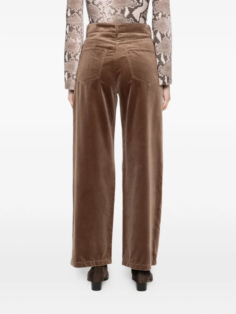 Брюки с карманами "Эйфелева башня" Max Mara, коричневый — фото 4
