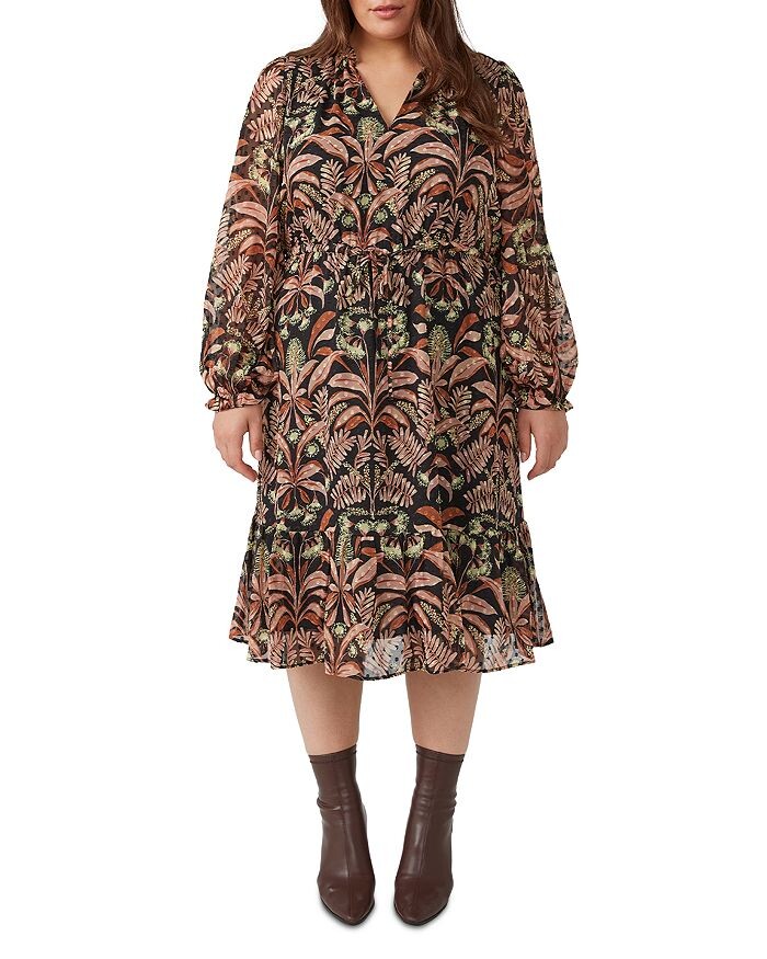 

Платье миди в горошек Estelle Plus с клипсами, мультиколор