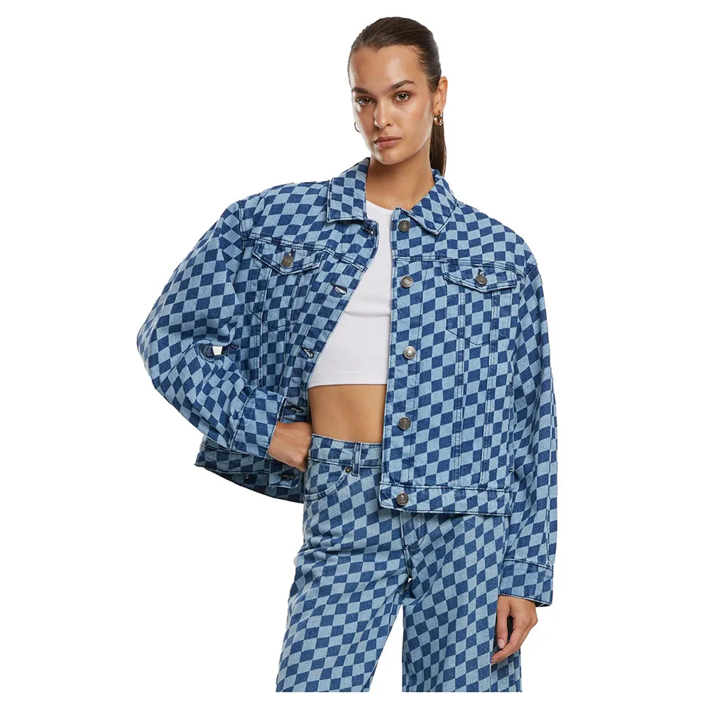 

Джинсовая куртка Urban Classics в стиле 80-х с лазерной печатью, объемного кроя, синий