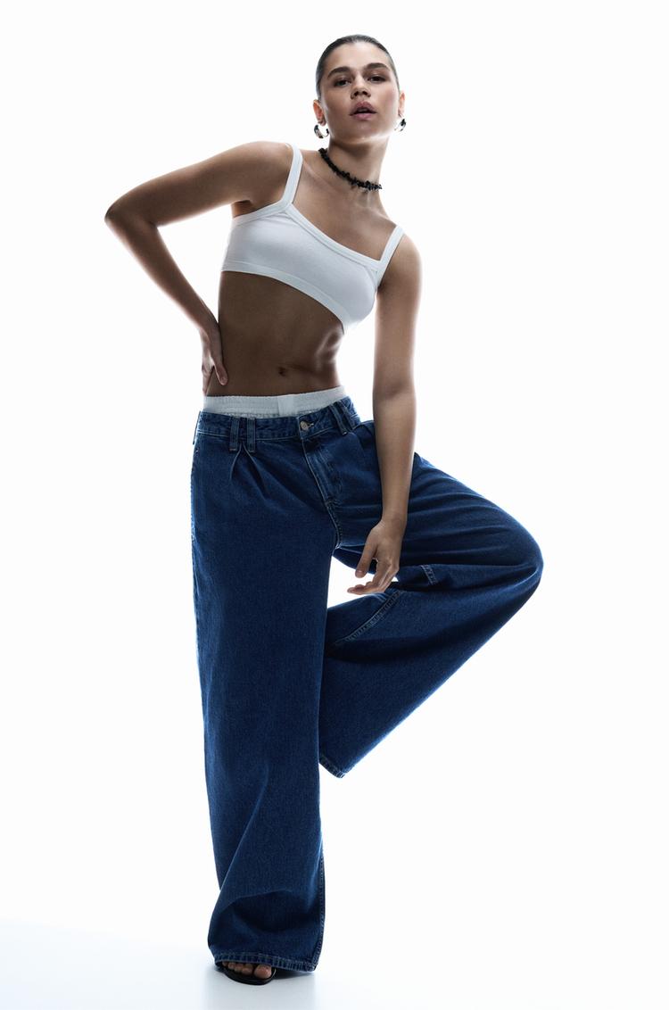

Мешковатые джинсы Balloon fit Pull And Bear, синий