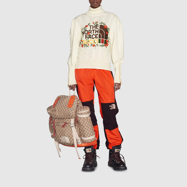 Брюки женские Gucci x The North Face, Уникальный дизайн, оранжевый — фото 2