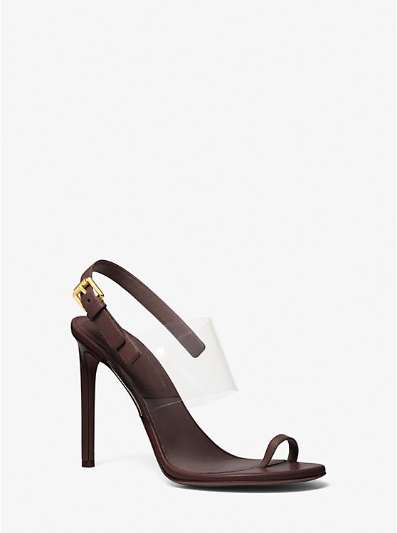 

Сандалии из кожи и винила Catherine Michael Kors, коричневый