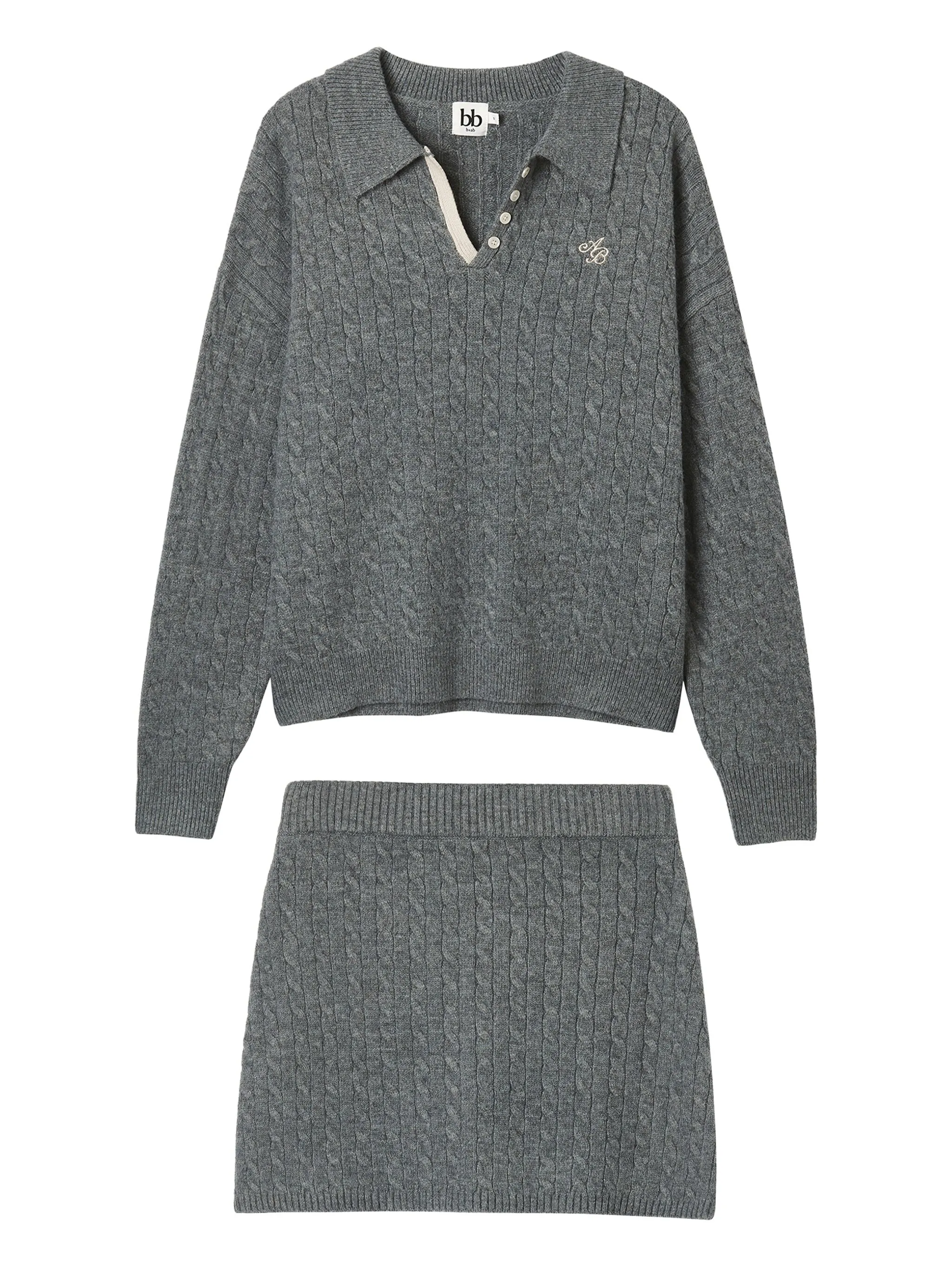 

Мини-юбка фактурной вязки B+Ab, серый