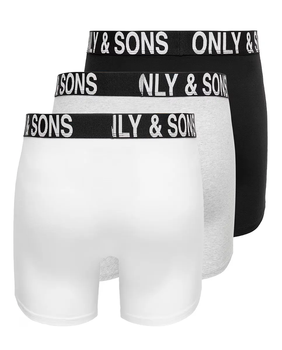 

Комплект из трех трусов с логотипом бренда Only & Sons, черный