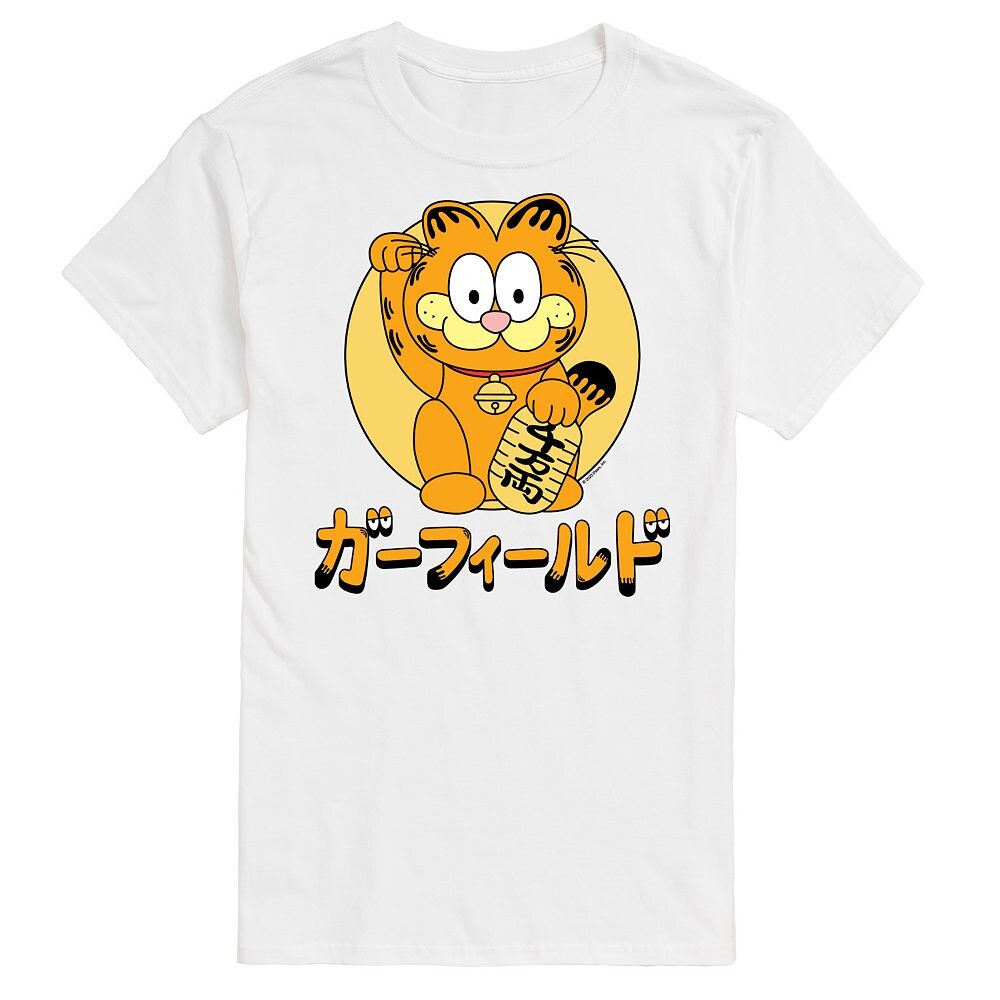 

Мужская футболка с рисунком Garfield Lucky Cat Garfield Licensed Character, белый
