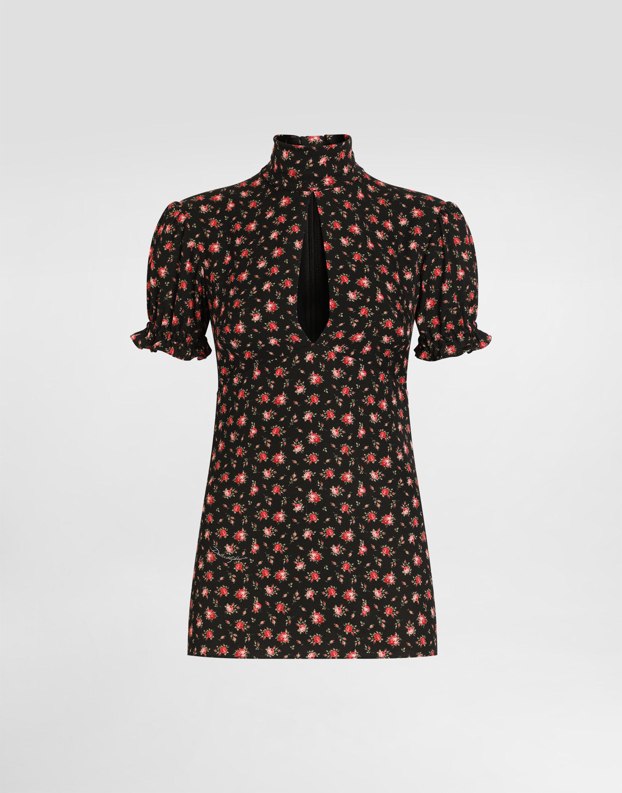 

Топ из шелкового шифона с принтом из мелких роз DOLCE & GABBANA, мультиколор