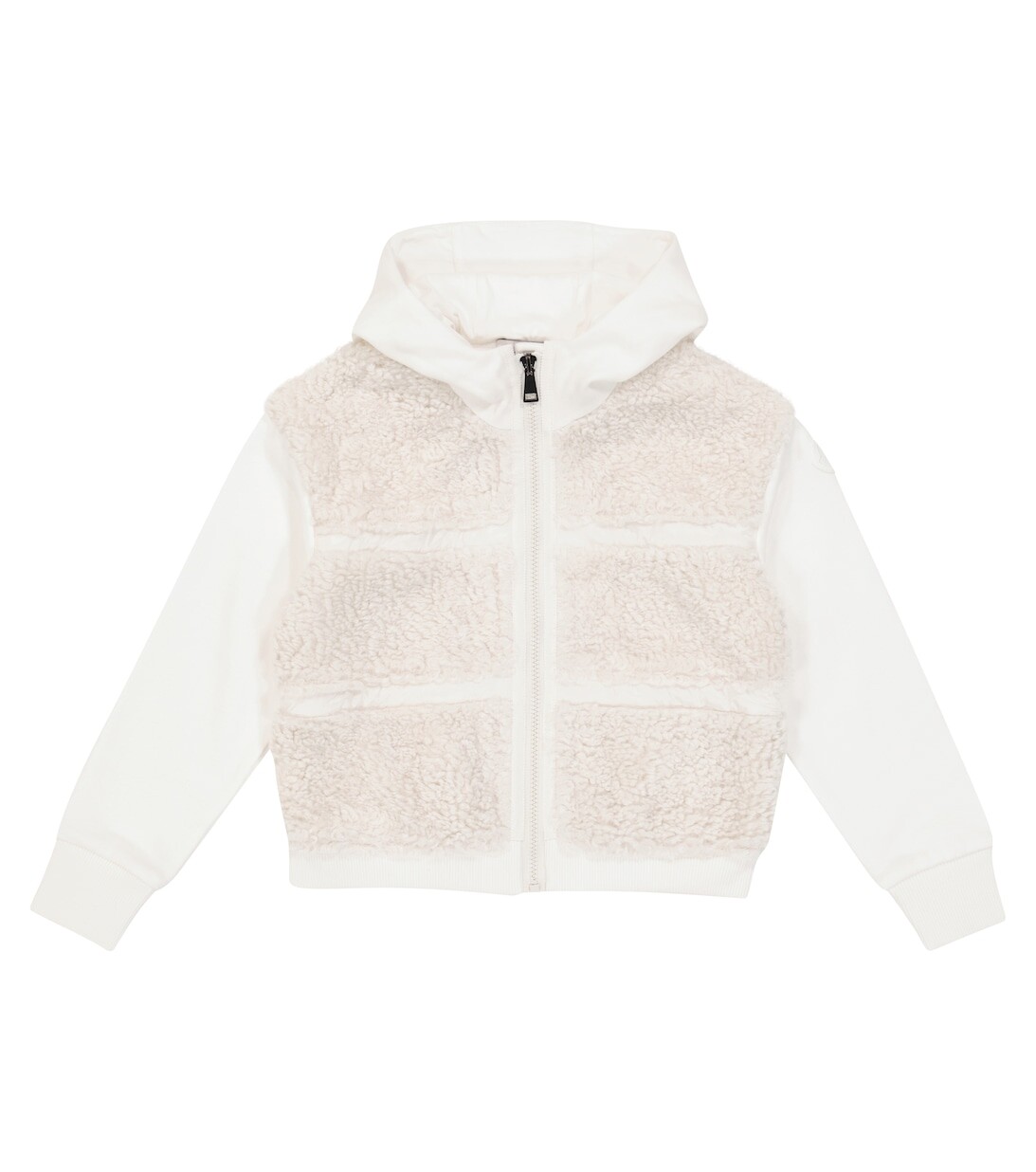 

Худи на молнии из искусственной овчины Moncler Enfant, белый