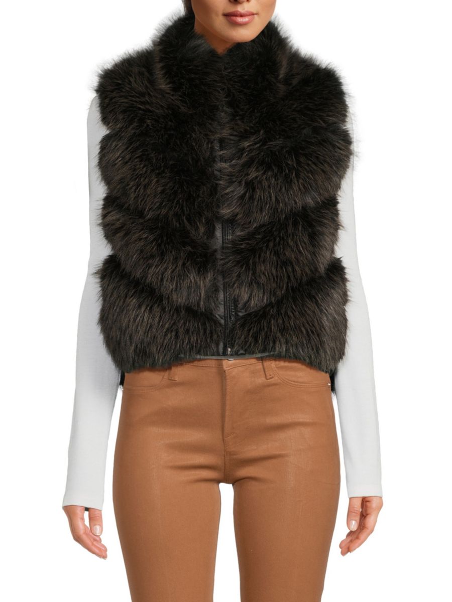 

Двусторонний стеганый жилет из искусственного меха JS Boutique, цвет Blackbrown
