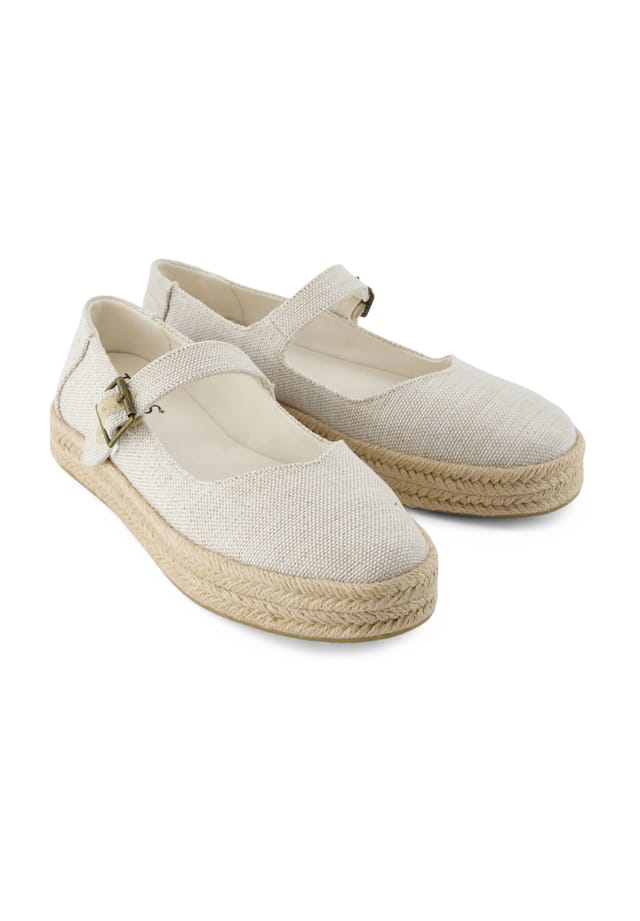 Балетки на бретельках "Carolina Mary Jane" с пряжкой Toms, цвет 101 natural