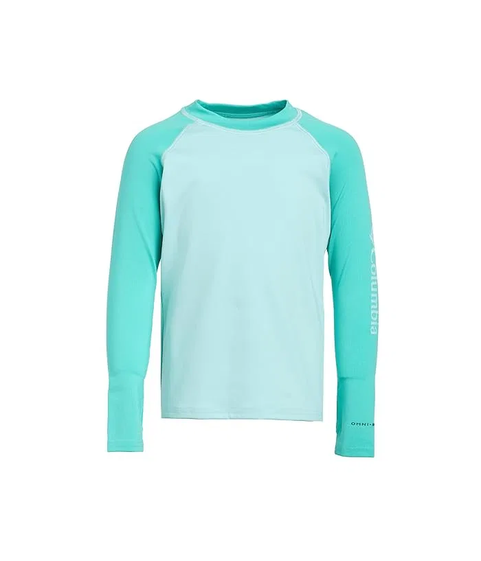 Футболка с длинным рукавом с защитой от солнца Sandy Shores Long Sleeve Sunguard Columbia Kids, Spray/Dolphin