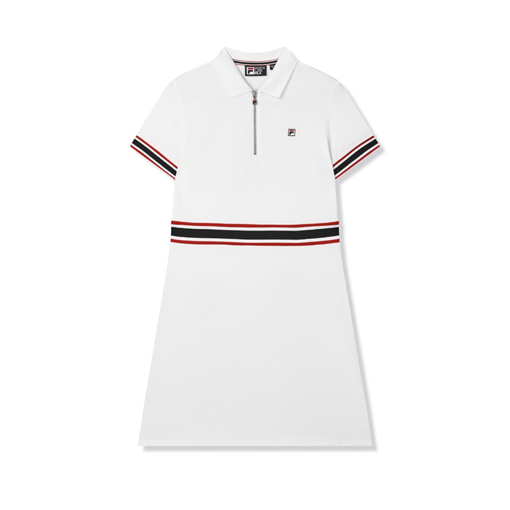 

FILA Белое женское платье LifestyleWHITE с короткими рукавами стандартного кроя